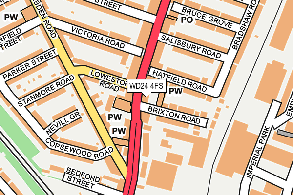 WD24 4FS map - OS OpenMap – Local (Ordnance Survey)