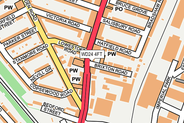 WD24 4FT map - OS OpenMap – Local (Ordnance Survey)