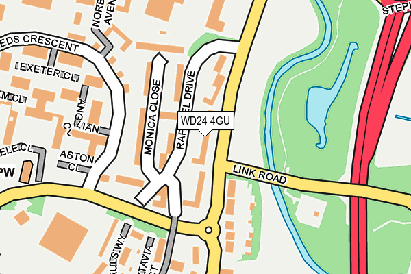 WD24 4GU map - OS OpenMap – Local (Ordnance Survey)
