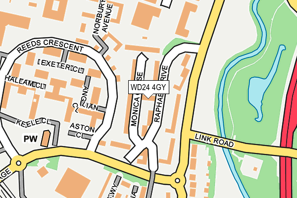 WD24 4GY map - OS OpenMap – Local (Ordnance Survey)