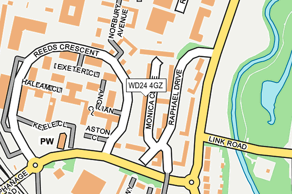 WD24 4GZ map - OS OpenMap – Local (Ordnance Survey)