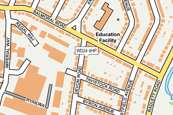 WD24 4HP map - OS OpenMap – Local (Ordnance Survey)