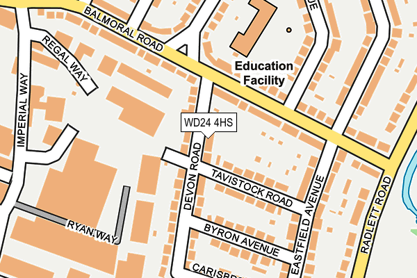 WD24 4HS map - OS OpenMap – Local (Ordnance Survey)
