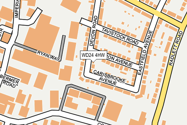 WD24 4HW map - OS OpenMap – Local (Ordnance Survey)
