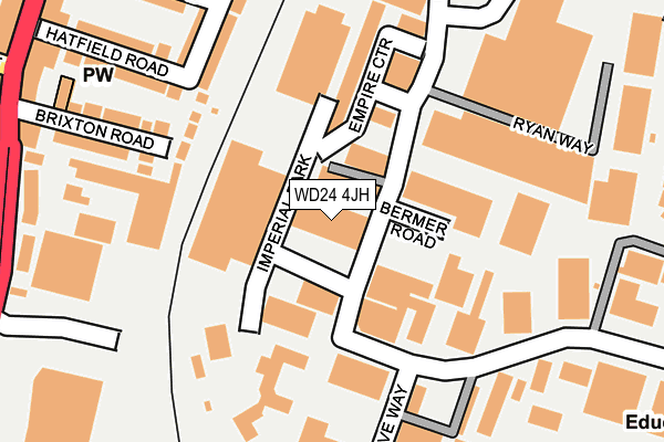 WD24 4JH map - OS OpenMap – Local (Ordnance Survey)