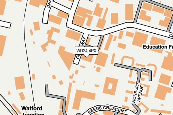 WD24 4PX map - OS OpenMap – Local (Ordnance Survey)