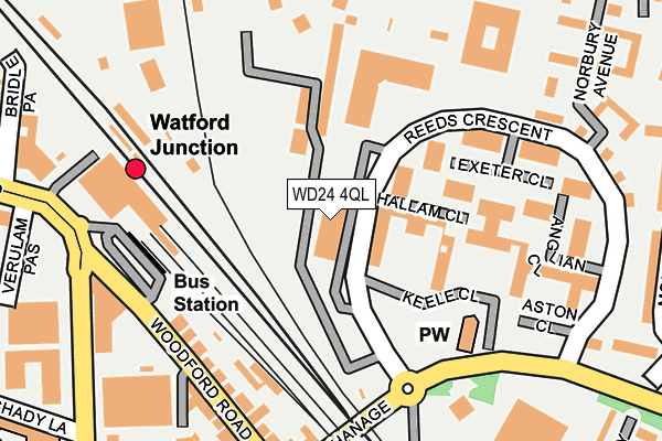 WD24 4QL map - OS OpenMap – Local (Ordnance Survey)