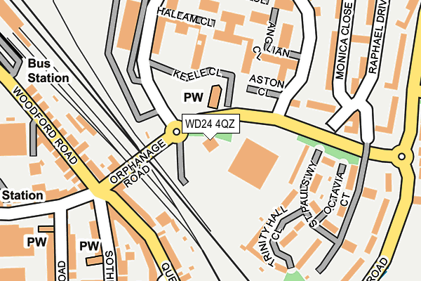 WD24 4QZ map - OS OpenMap – Local (Ordnance Survey)