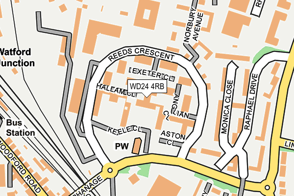 WD24 4RB map - OS OpenMap – Local (Ordnance Survey)