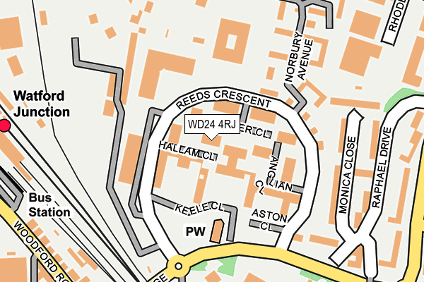 WD24 4RJ map - OS OpenMap – Local (Ordnance Survey)