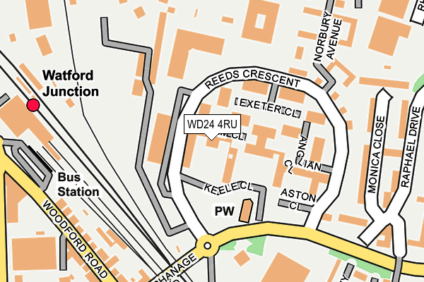 WD24 4RU map - OS OpenMap – Local (Ordnance Survey)