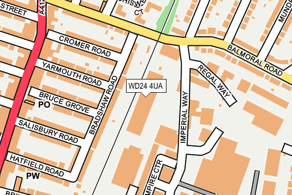 WD24 4UA map - OS OpenMap – Local (Ordnance Survey)