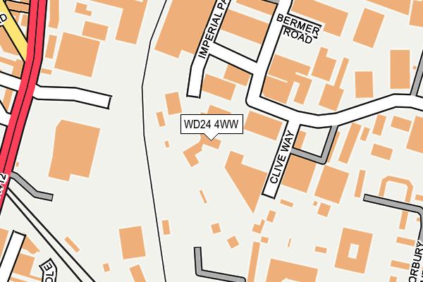 WD24 4WW map - OS OpenMap – Local (Ordnance Survey)