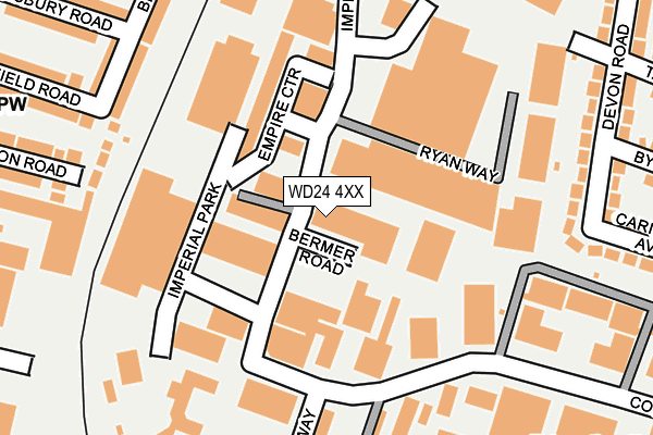 WD24 4XX map - OS OpenMap – Local (Ordnance Survey)