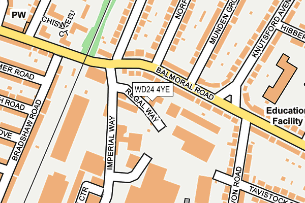 WD24 4YE map - OS OpenMap – Local (Ordnance Survey)