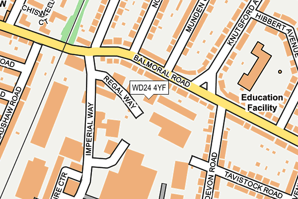 WD24 4YF map - OS OpenMap – Local (Ordnance Survey)