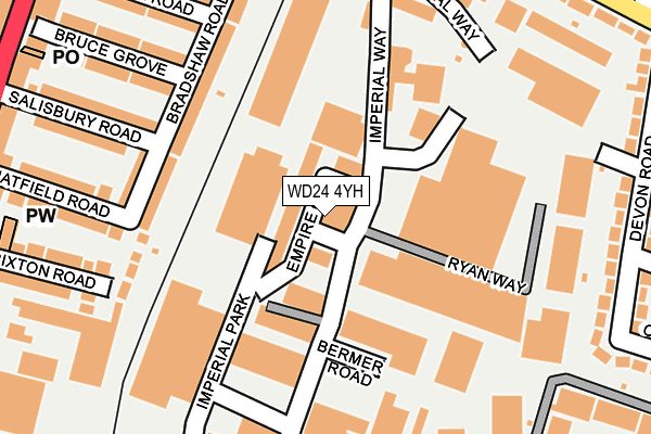 WD24 4YH map - OS OpenMap – Local (Ordnance Survey)