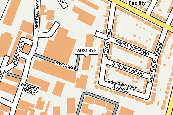 WD24 4YP map - OS OpenMap – Local (Ordnance Survey)