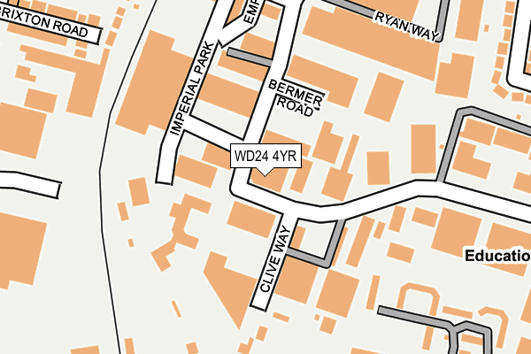 WD24 4YR map - OS OpenMap – Local (Ordnance Survey)