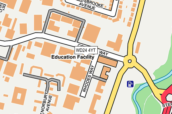 WD24 4YT map - OS OpenMap – Local (Ordnance Survey)