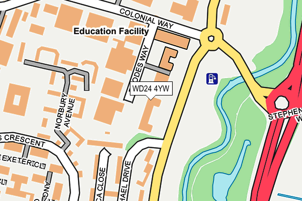 WD24 4YW map - OS OpenMap – Local (Ordnance Survey)