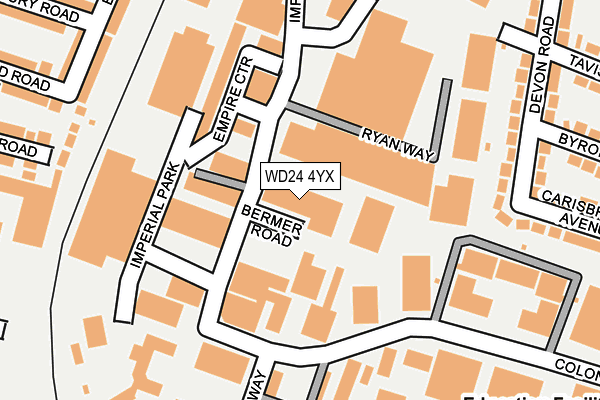 WD24 4YX map - OS OpenMap – Local (Ordnance Survey)