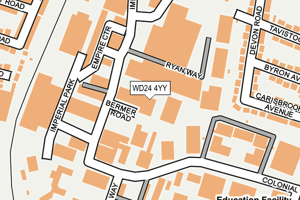 WD24 4YY map - OS OpenMap – Local (Ordnance Survey)