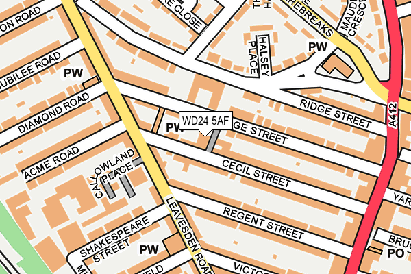 WD24 5AF map - OS OpenMap – Local (Ordnance Survey)