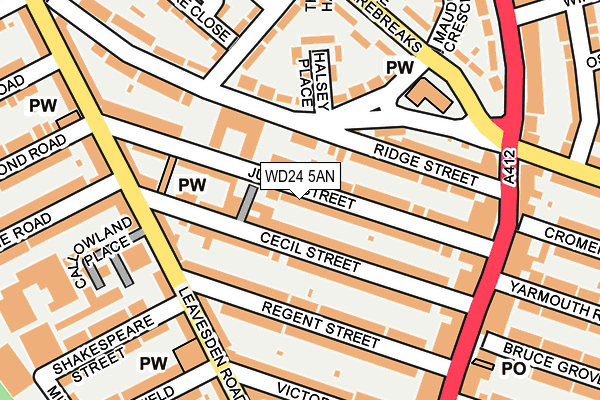 WD24 5AN map - OS OpenMap – Local (Ordnance Survey)