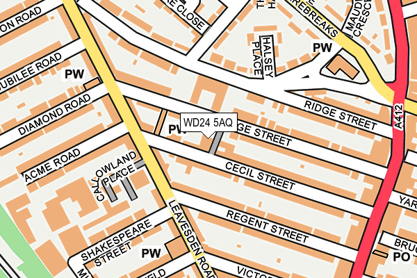 WD24 5AQ map - OS OpenMap – Local (Ordnance Survey)