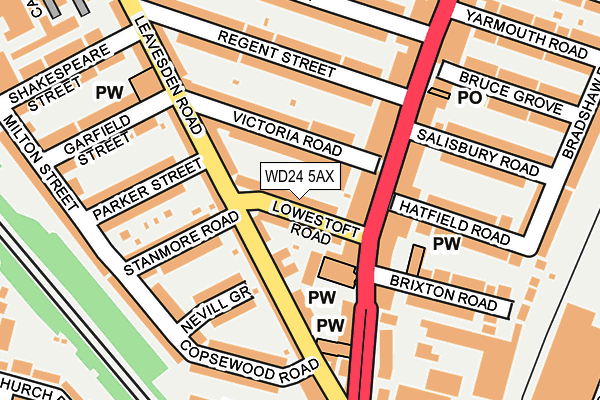 WD24 5AX map - OS OpenMap – Local (Ordnance Survey)