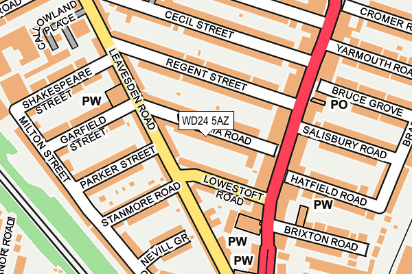 WD24 5AZ map - OS OpenMap – Local (Ordnance Survey)