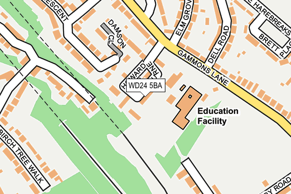 WD24 5BA map - OS OpenMap – Local (Ordnance Survey)