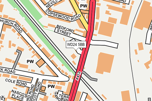 WD24 5BB map - OS OpenMap – Local (Ordnance Survey)