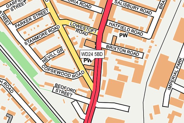 WD24 5BD map - OS OpenMap – Local (Ordnance Survey)