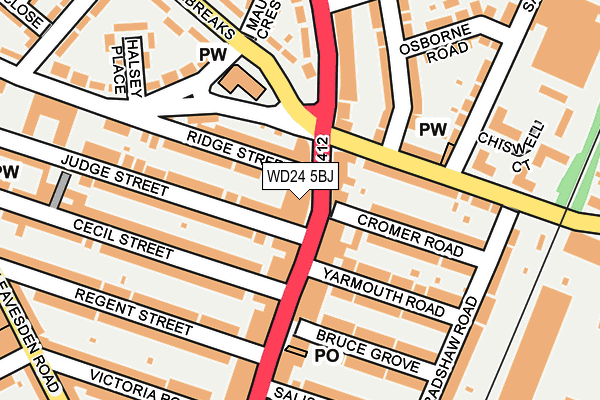 WD24 5BJ map - OS OpenMap – Local (Ordnance Survey)