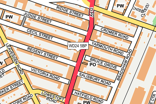 WD24 5BP map - OS OpenMap – Local (Ordnance Survey)
