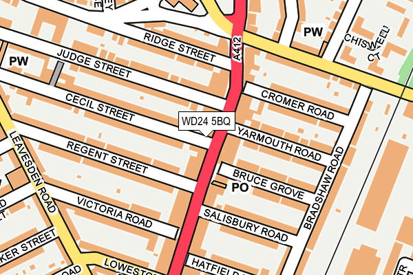 WD24 5BQ map - OS OpenMap – Local (Ordnance Survey)