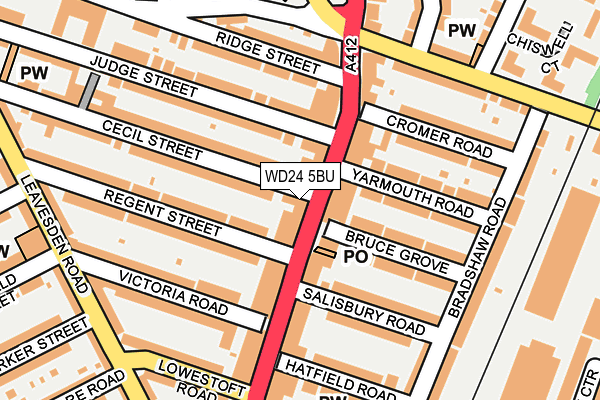 WD24 5BU map - OS OpenMap – Local (Ordnance Survey)