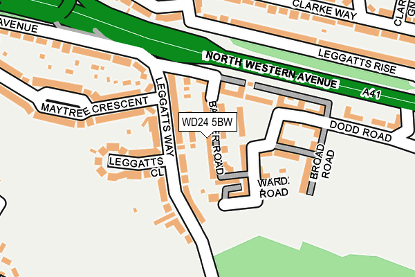 WD24 5BW map - OS OpenMap – Local (Ordnance Survey)