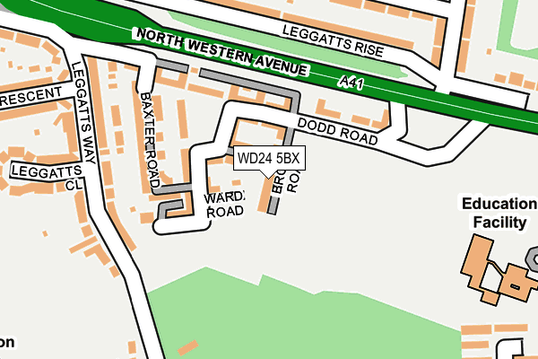 WD24 5BX map - OS OpenMap – Local (Ordnance Survey)