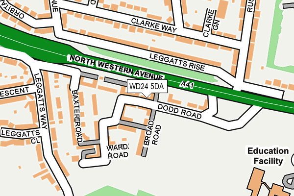 WD24 5DA map - OS OpenMap – Local (Ordnance Survey)