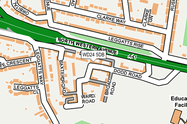 WD24 5DB map - OS OpenMap – Local (Ordnance Survey)