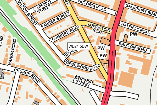 WD24 5DW map - OS OpenMap – Local (Ordnance Survey)