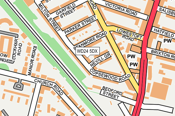 WD24 5DX map - OS OpenMap – Local (Ordnance Survey)