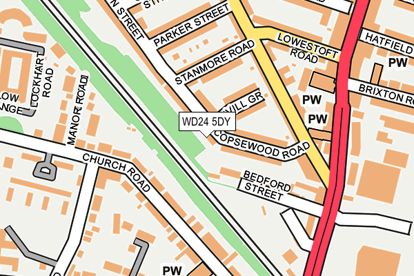 WD24 5DY map - OS OpenMap – Local (Ordnance Survey)