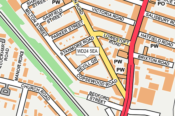 WD24 5EA map - OS OpenMap – Local (Ordnance Survey)