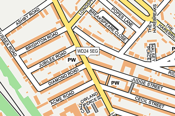 WD24 5EG map - OS OpenMap – Local (Ordnance Survey)