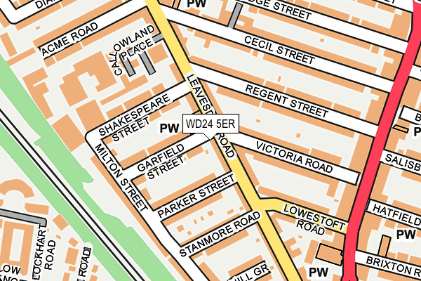 WD24 5ER map - OS OpenMap – Local (Ordnance Survey)