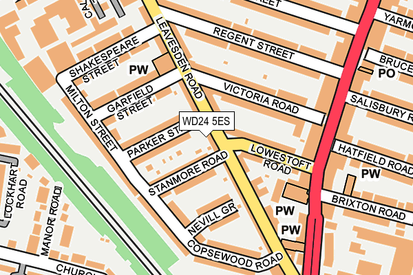 WD24 5ES map - OS OpenMap – Local (Ordnance Survey)